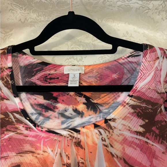 ❤️2/$15 or 3/$21❤️ Chico’s Tiered Ruffled Tank Top, Size 3, Women’s Size 16 - Picture 5 of 8